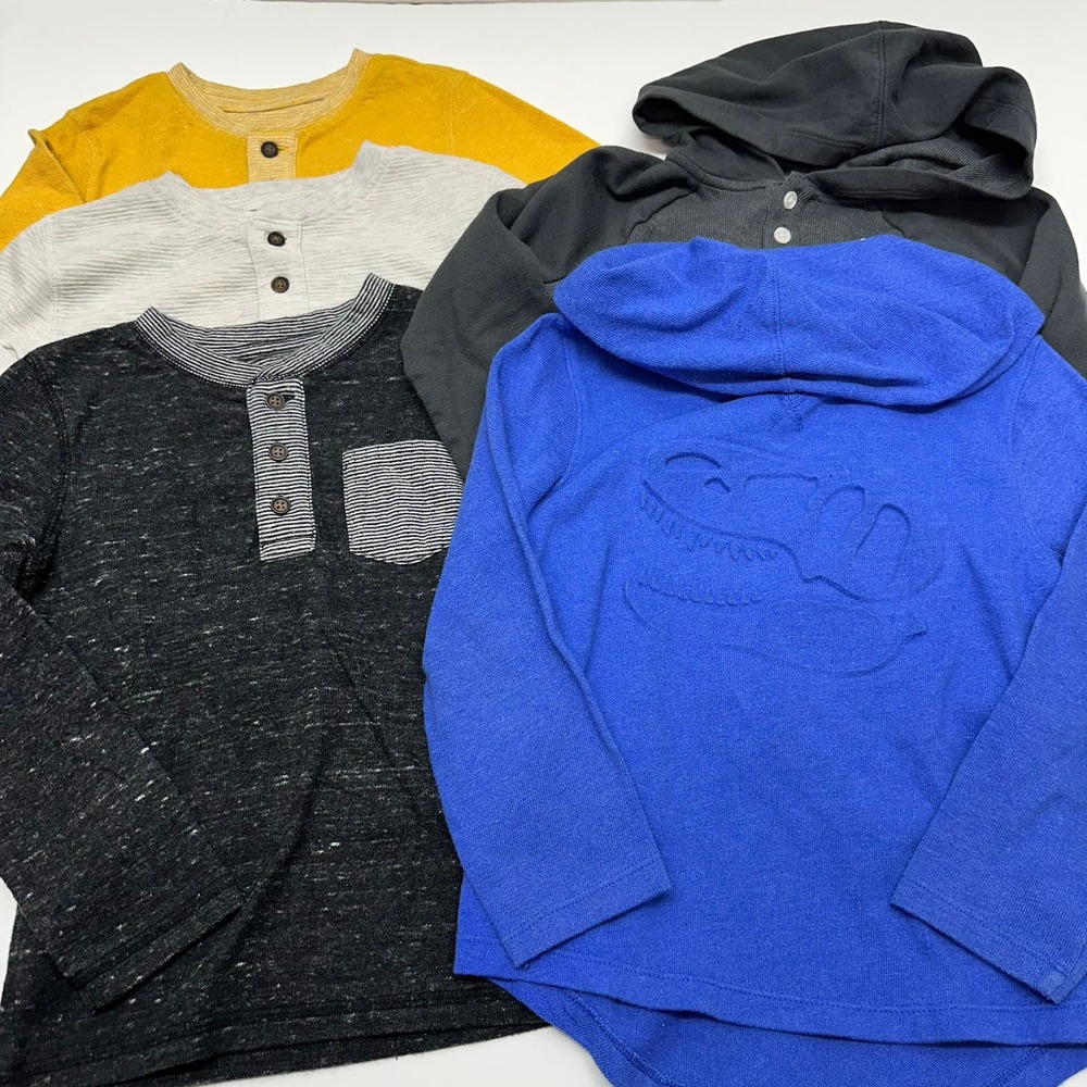 Cat & Jack Henley & Hoodie Lot of 5 Boy's Size XS 4-5